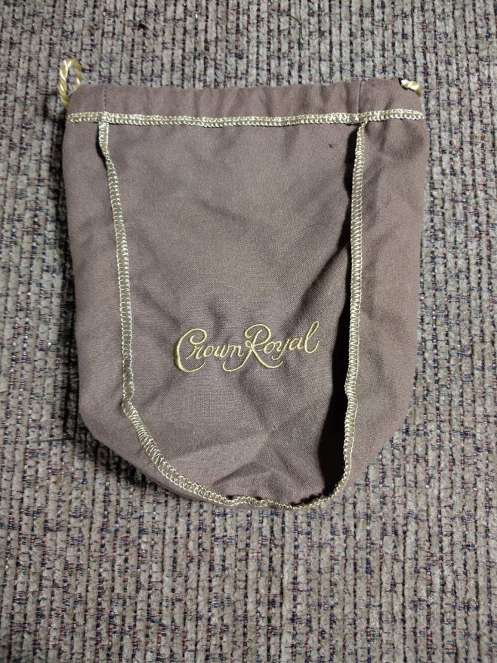 Crown Royal Reserve Large L Tan Brown Drawstring Bag 9” Length